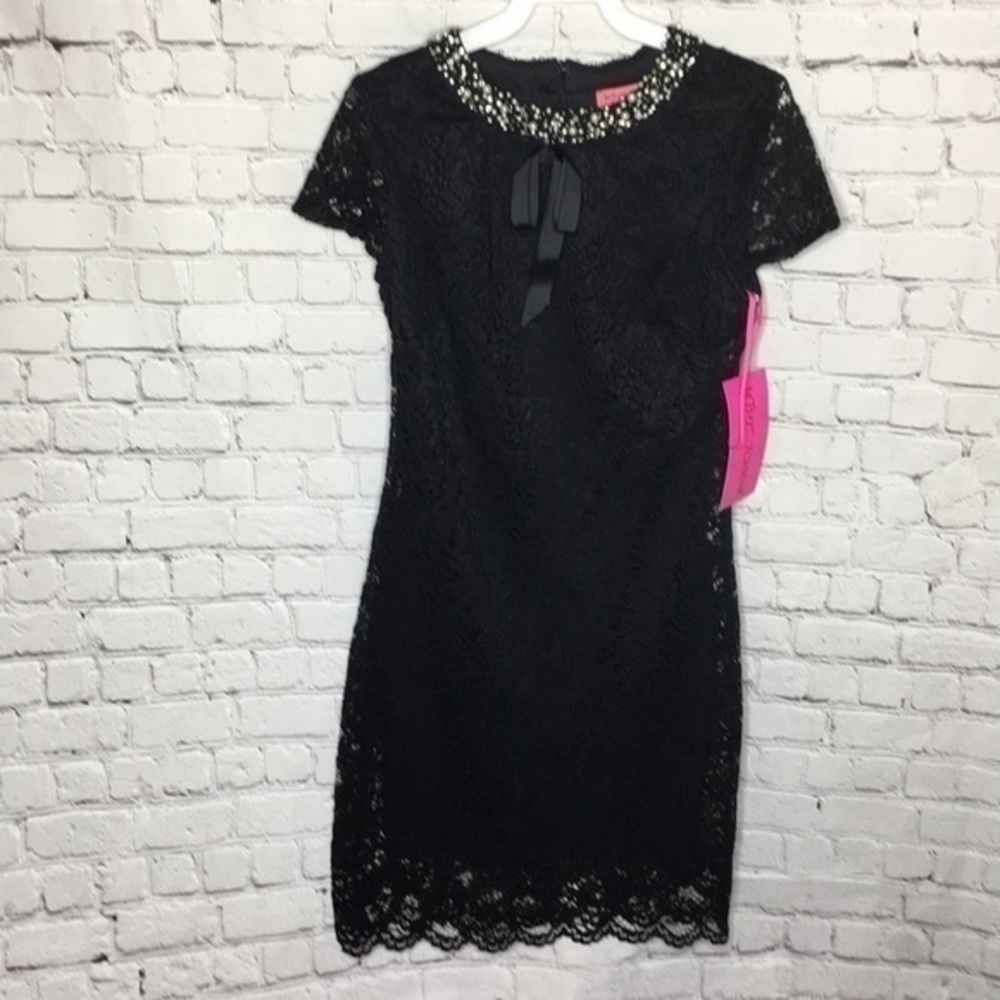 BETSEY JOHNSON jewel collar lace sheath dress - Picture 2 of 12